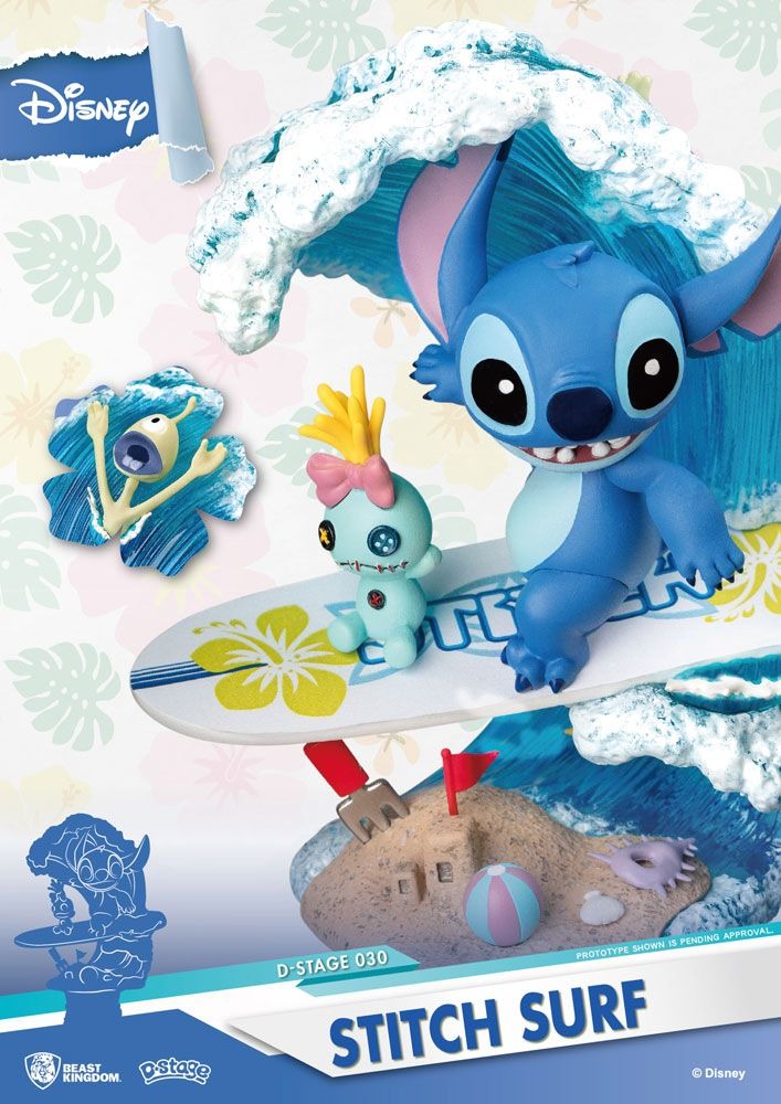 DISNEY Stitch Surf - Diorama D-Stage Summer Series statua