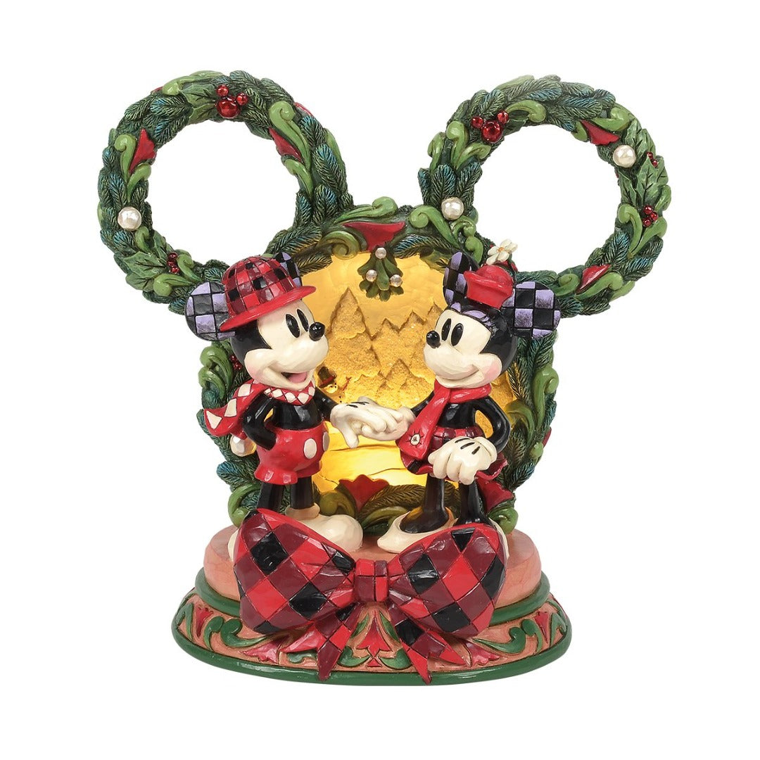 DISNEY TRADITIONS Mickey Mouse e Minnie Diorama Natale