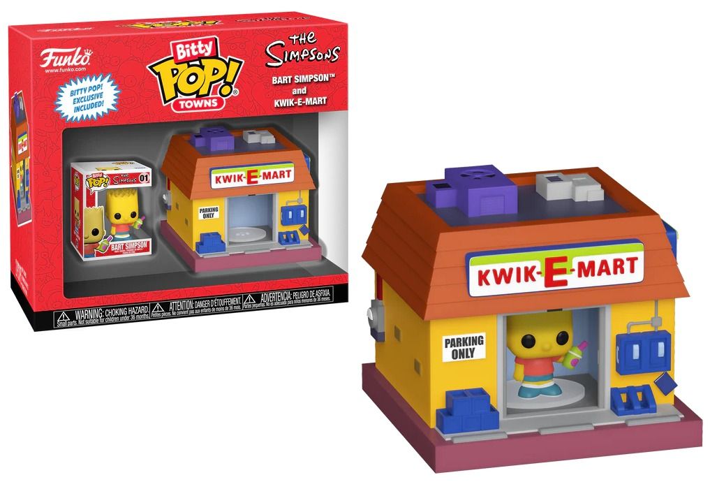 THE SIMPSONS Bitty Pop Town Bart Simpson and Kwik-E-Mart