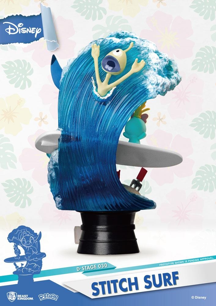 DISNEY Stitch Surf - Diorama D-Stage Summer Series statua
