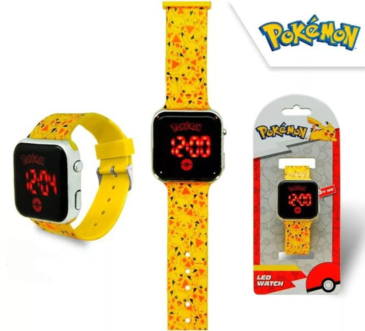 POKEMON Pikachu orologio led kids yellow