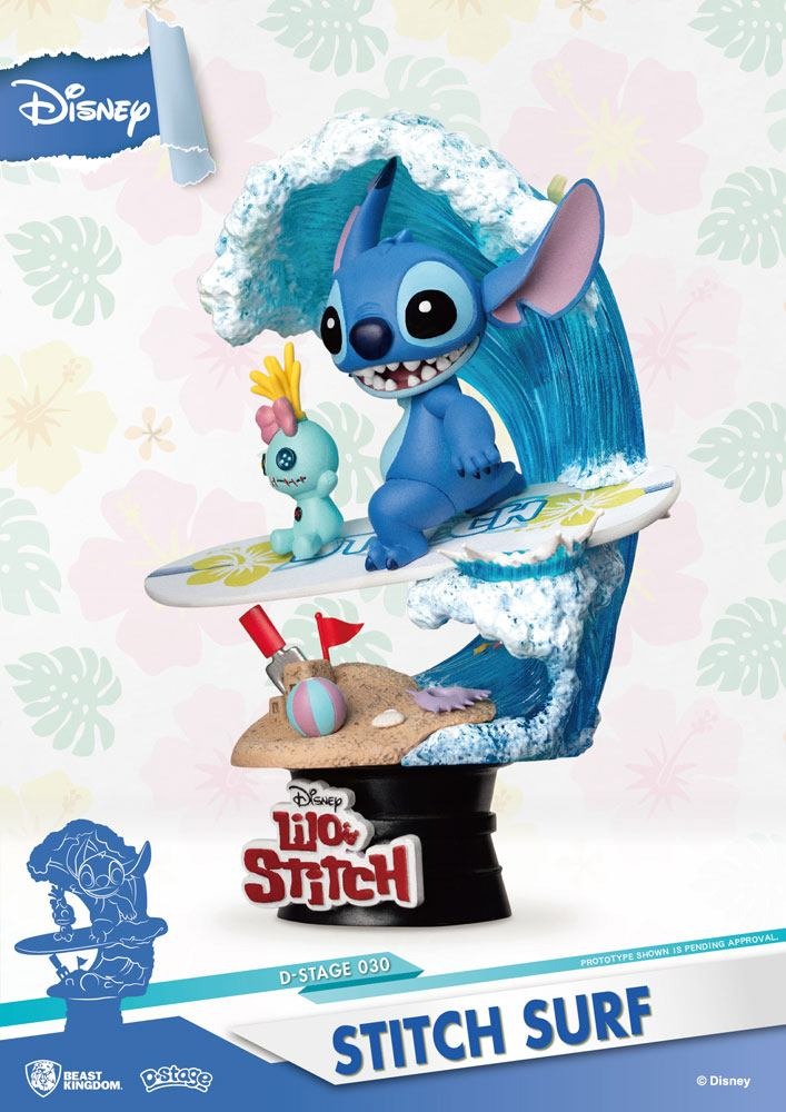 DISNEY Stitch Surf - Diorama D-Stage Summer Series statua