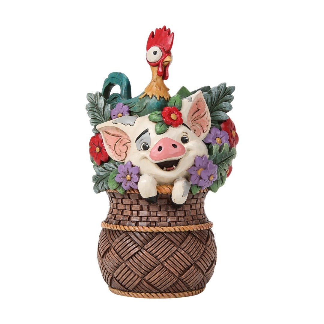 DISNEY TRADITIONS Pua e Hei Hei nel cestino di fiori