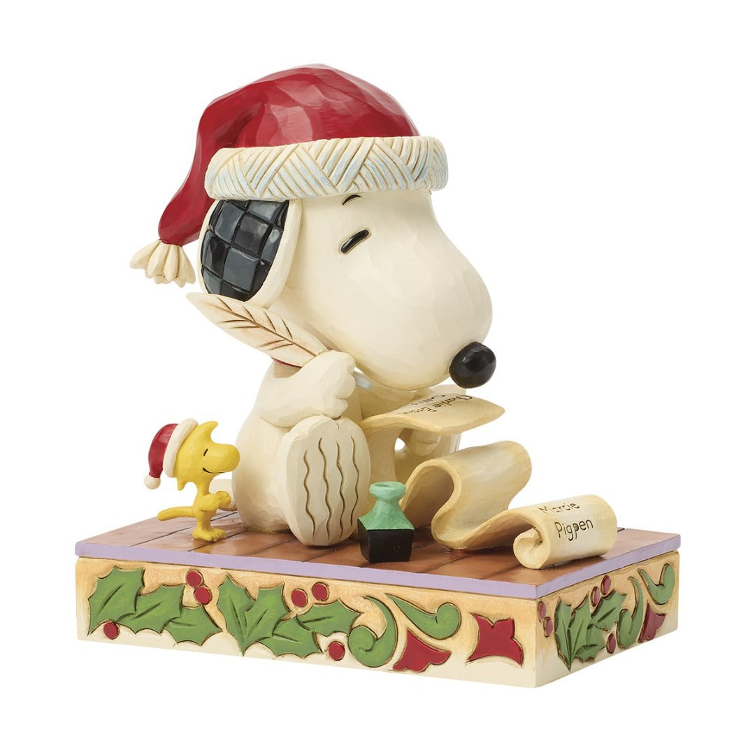 PEANUTS Snoopy e Woodstock con la lista di Natale