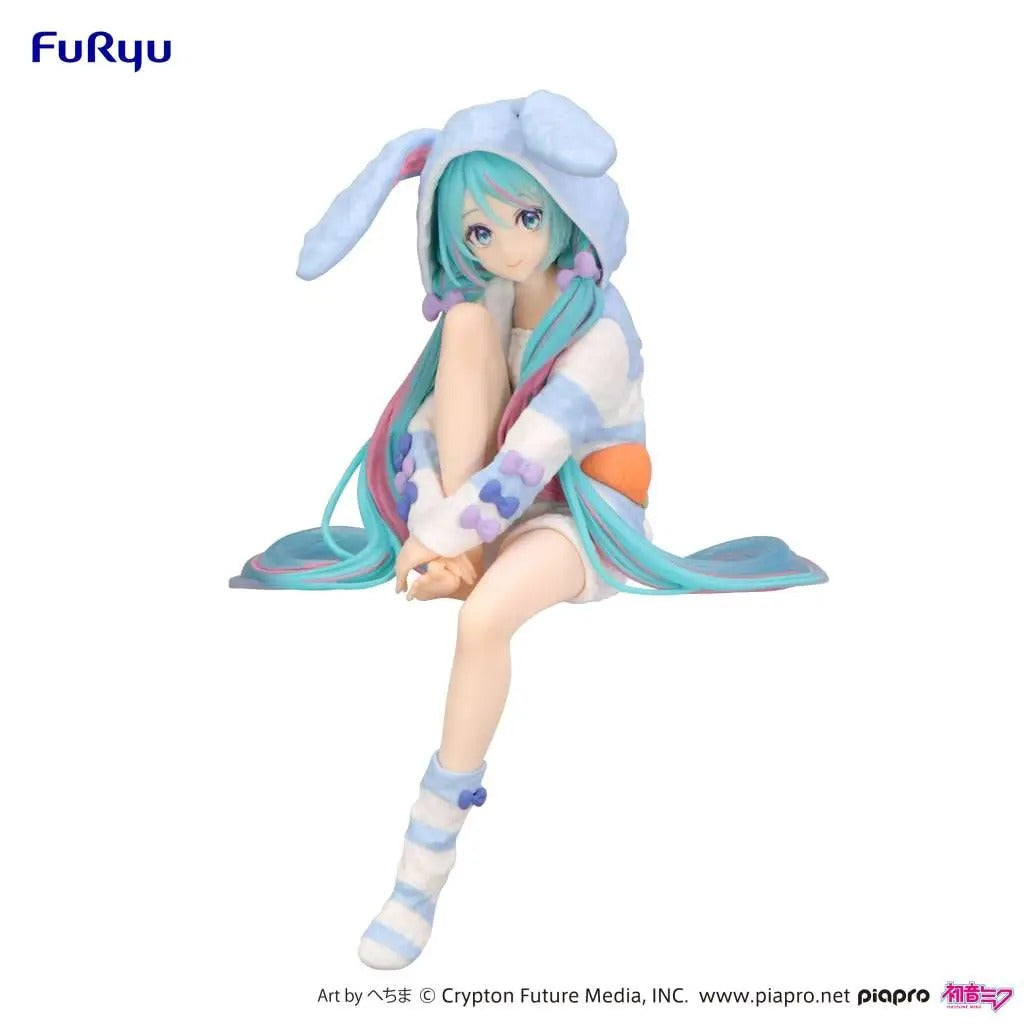 HATSUNE MIKU Rabbit Ear Hood Pajama Blue Noodle Stopper figure