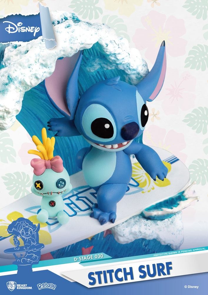 DISNEY Stitch Surf - Diorama D-Stage Summer Series statua