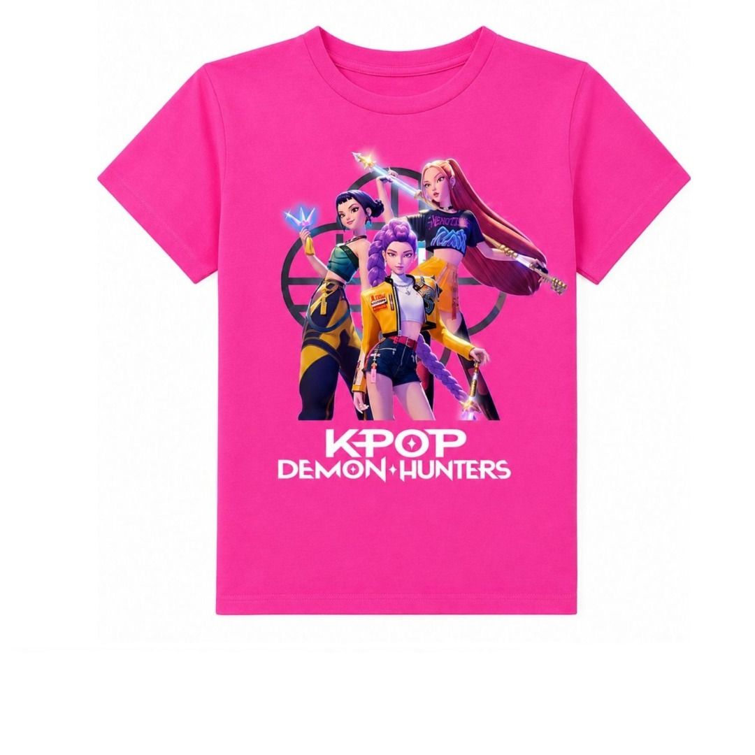 KPOP DEMON HUNTERS Huntrix fucsia t-shirt kids