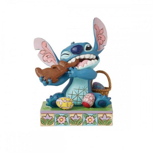 DISNEY TRADITIONS Stitch Eating Chocolate Bunny with eggs figura
