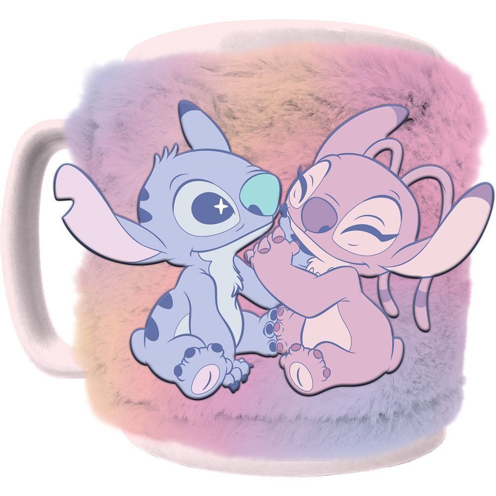 DISNEY Stitch e Angel tazza con cover peluche