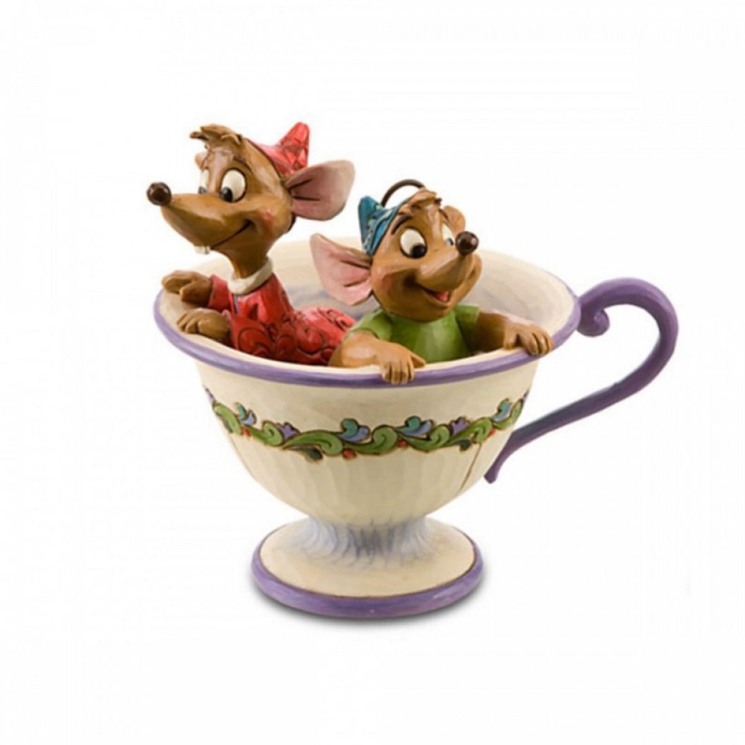 DISNEY TRADITIONS Jaq and Gus in tea cup figura