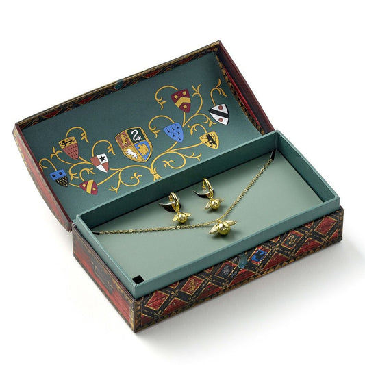 HARRY POTTER Boccino d'oro set  collana + orecchini