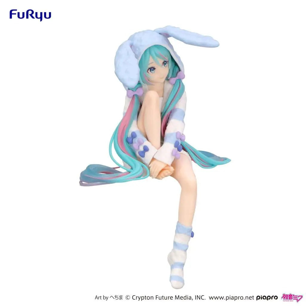 HATSUNE MIKU Rabbit Ear Hood Pajama Blue Noodle Stopper figure