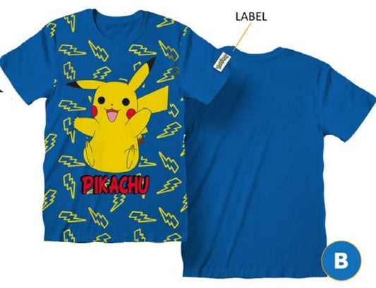 POKEMON Pikachu blu t-shirt
